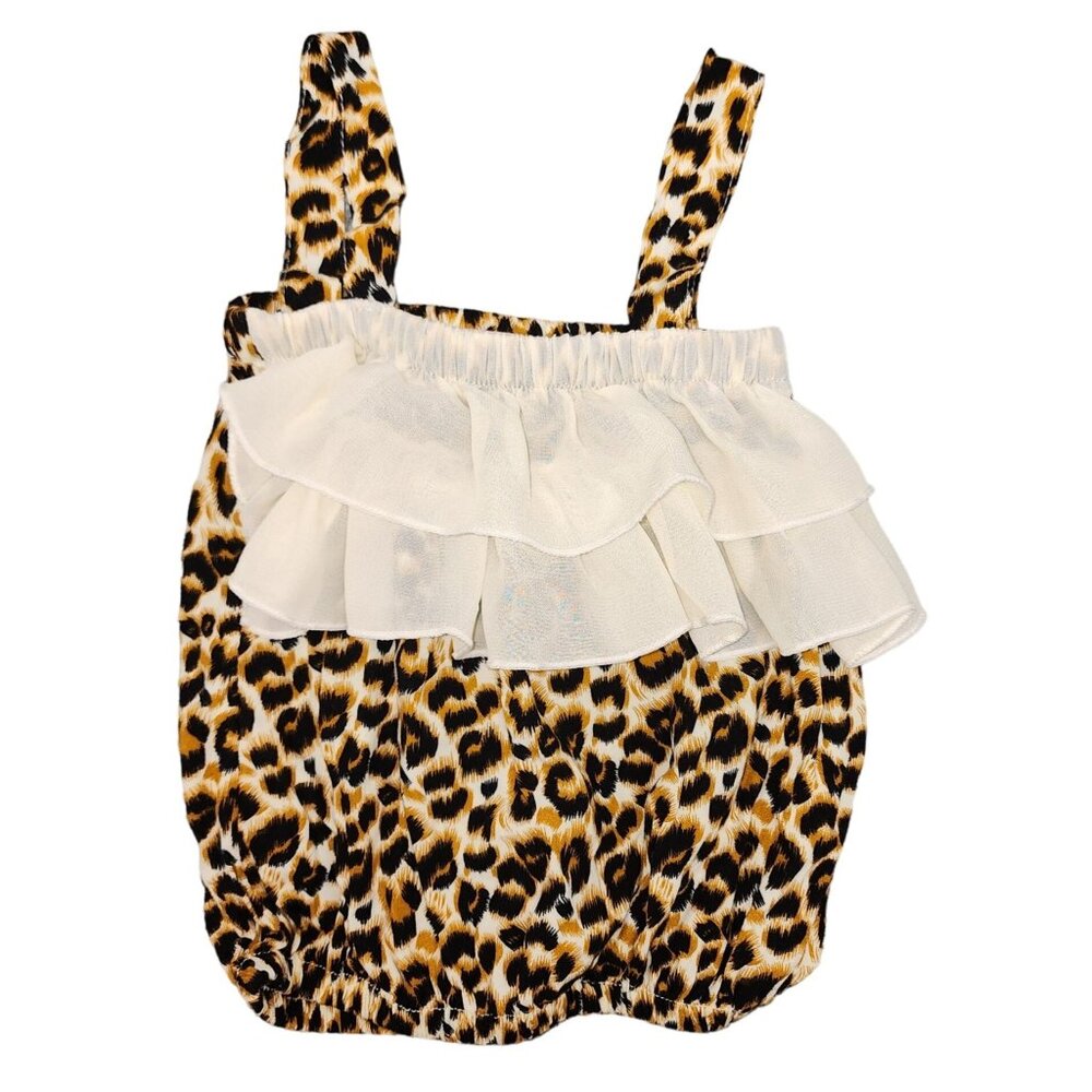 Baby Girls Vogue Fashion Leopard Print Tank Top Ruffle 12-18 Months Bubble Top